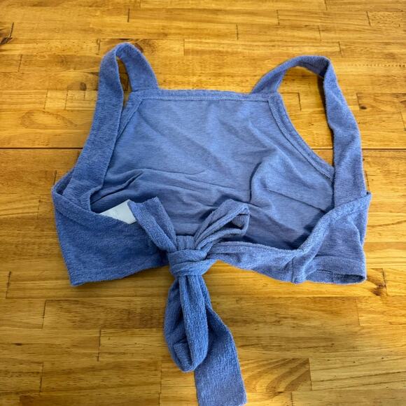 Madewell Loop Terry Tie Back Crop Tank Soft Twilight Blue Size XS - Picture 4 of 7
